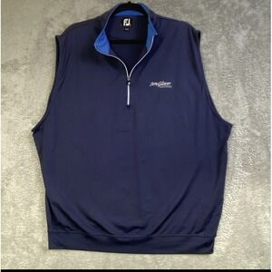 FootJoy Golf Vest Mens XL Navy Blue Nylon 1/4 Zip Sleeveless Hiking Outdoors